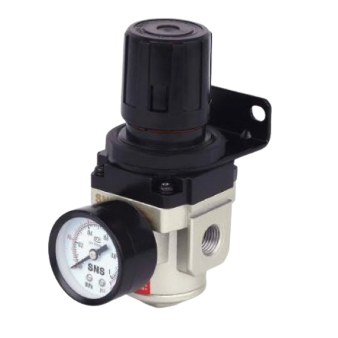 female thread 1/4 npt air pressure regulator adjustable, bracket, gauge