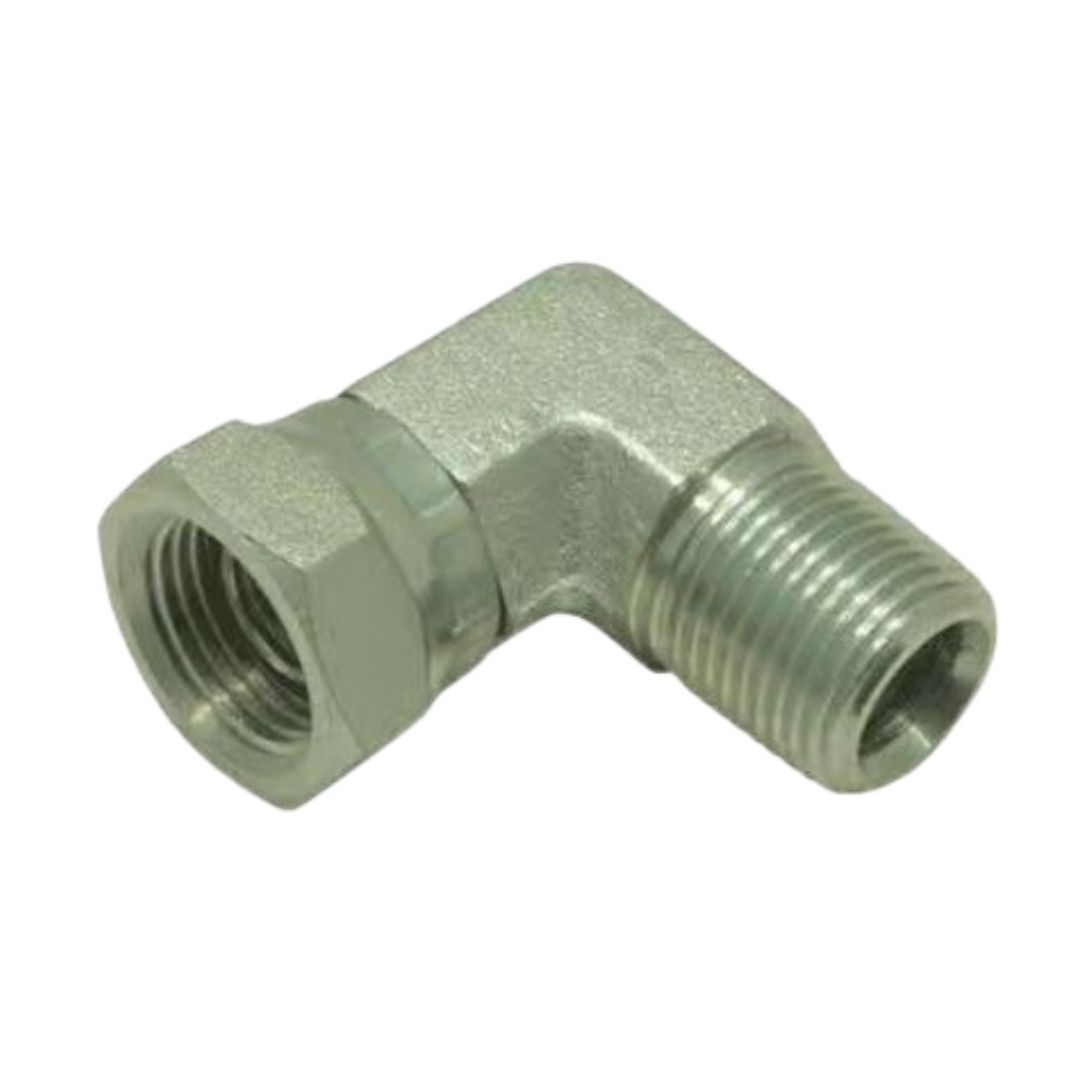 non working swivel, 90 degree elbow, 3/8m x 3/8f