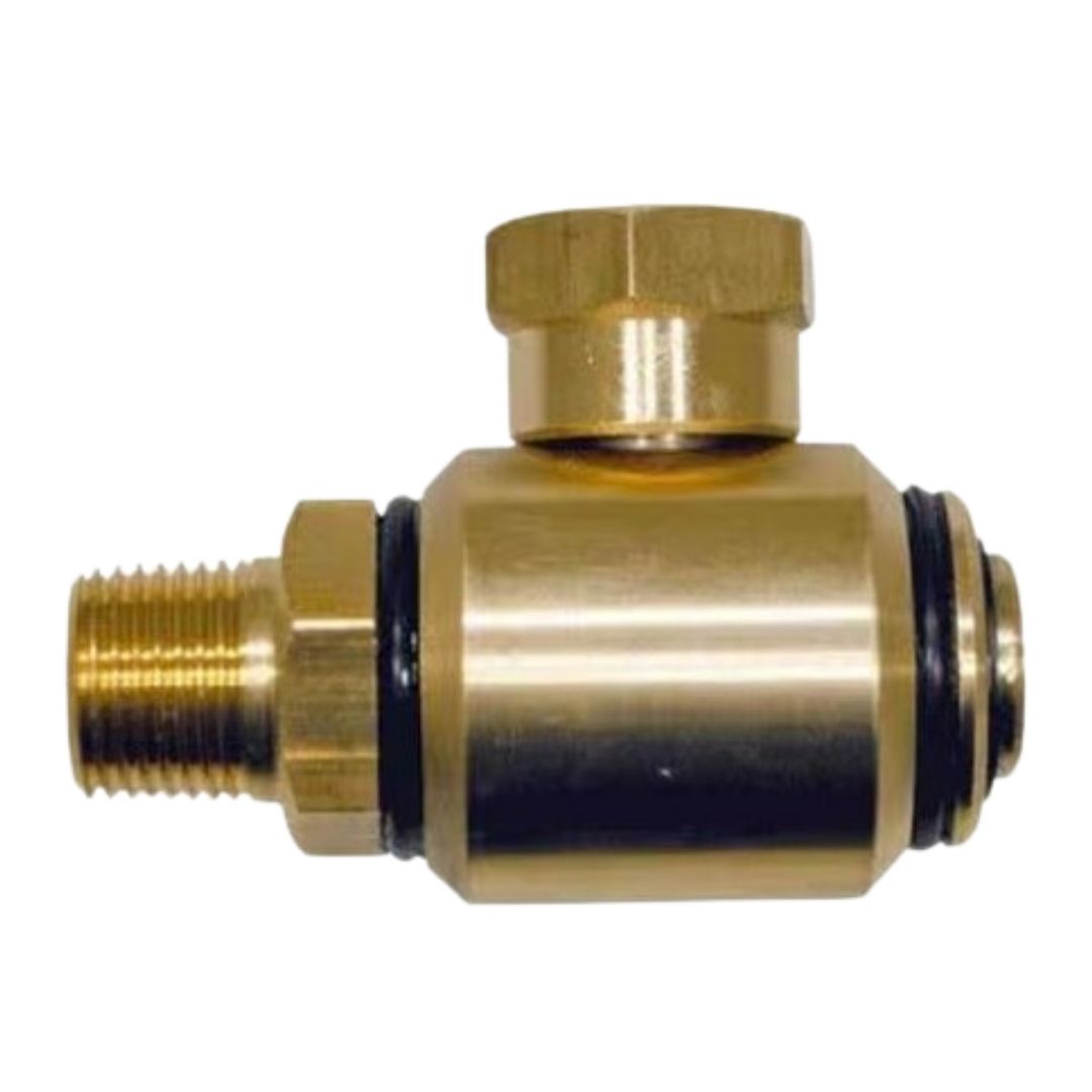 brass 90 degree car wash boom swivel 3/8" m x 3/8" f
